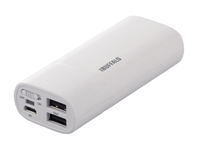 【クリックで詳細表示】iBUFFALO スマートフォン用モバイル充電器 2ポートタイプ ホワイト BSMPA04WH