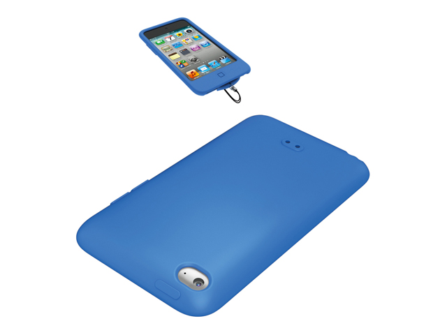 【クリックで詳細表示】iBUFFALO iPod touch用 シリコンケース ブルー BSIP4TCSBL