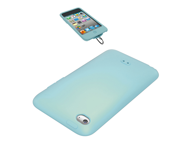 【クリックで詳細表示】iBUFFALO iPod touch用 光るシリコンケース ブルー BSIP4TCSLBL