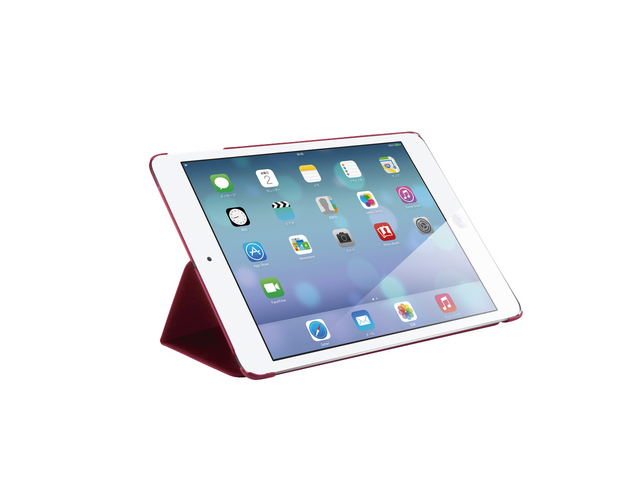 【クリックでお店のこの商品のページへ】iBUFFALO iPad mini Retina専用 レザーケース スタンド機能付き 液晶保護フィルム付 レッド BSIPD713LFRD