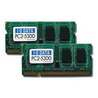 【クリックで詳細表示】SDX667-H1GX2 (SODIMM DDR2 PC2-5300 1GB 2枚組) 《送料無料》