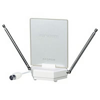 【クリックで詳細表示】MASPRO 屋内用 VHF・UHF＆FM卓上アンテナ MASC2(W)-P