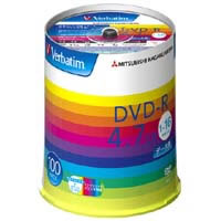 【クリックでお店のこの商品のページへ】Verbatim DHR47JP100V1 (DVD-R 16倍速 100枚組)